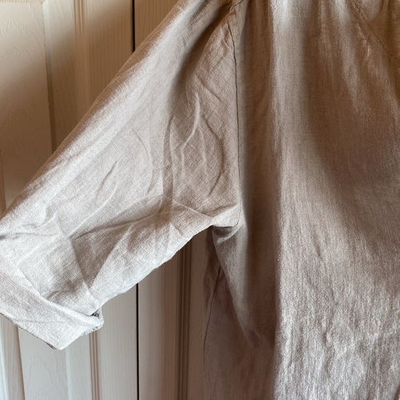 Cristina Vergani NWT Made In Italy Tan Cotton/Linen Blend Size Small - Picture 13 of 16